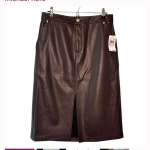 Michael Kors Faux Leather Pencil Skirt
